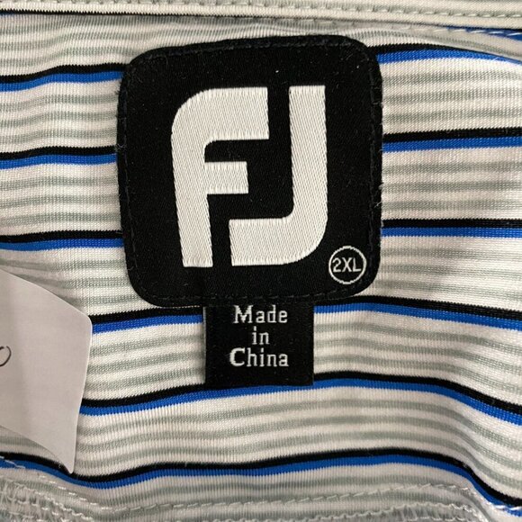 Footjoy Polo Shirt Mens 2XL‎ Short Sleeve Golf Striped Polyester Blend TP-2590 - Picture 6 of 8